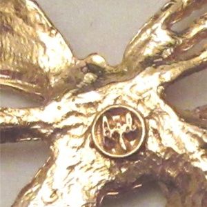Angel | Jewelry | Vintage Gold Tone Bow Ribbon Pin Marked Angel | Poshmark